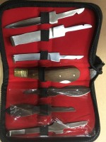 Комплект ножей копытных с деревянной ручкой, в футляре MW